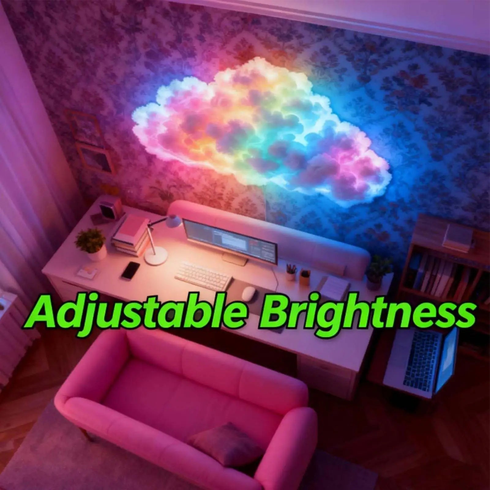 Cloud LED Light for Bedroom DIY Aesthetic Mood Light3D Ceiling Lamp Color Changing Light,Cool Stuff for Playroom,Kids Room Decor