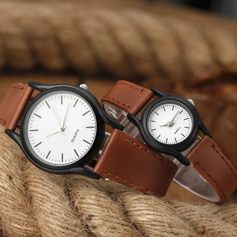 Couples Watches Men'S Watches Leather Wrist Watch Men Woman Quartz Watch Daily Business Office Hand Jewelry Accessories Gift
