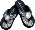 Flip Flops for Women Wedge Flip Flops Western Wedge Sandals Bling Flip Flops Beach Sandals SE95*001 BK8