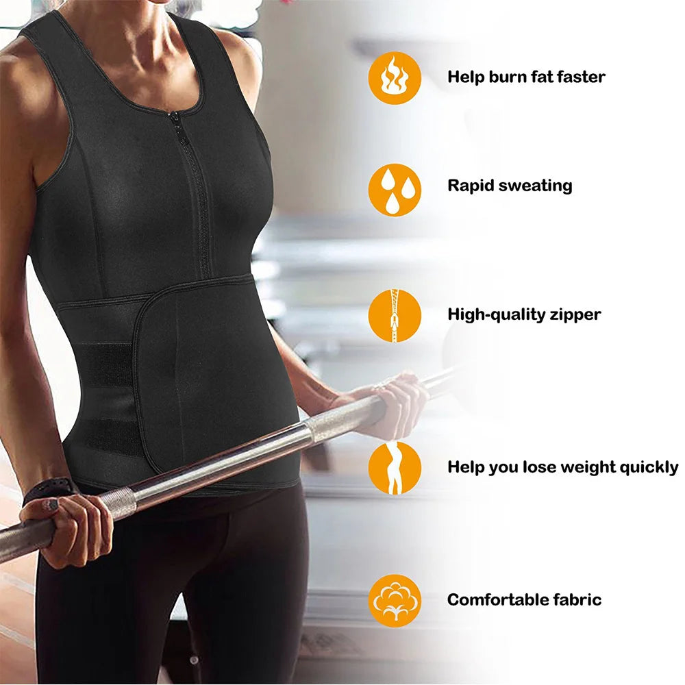 Plus Size Waist Trainer Women Gaine Ventre Plat Sweat Vest Sauna Shapewear Body Shaper Weight Loss Neoprene Tummy Slim Gaine