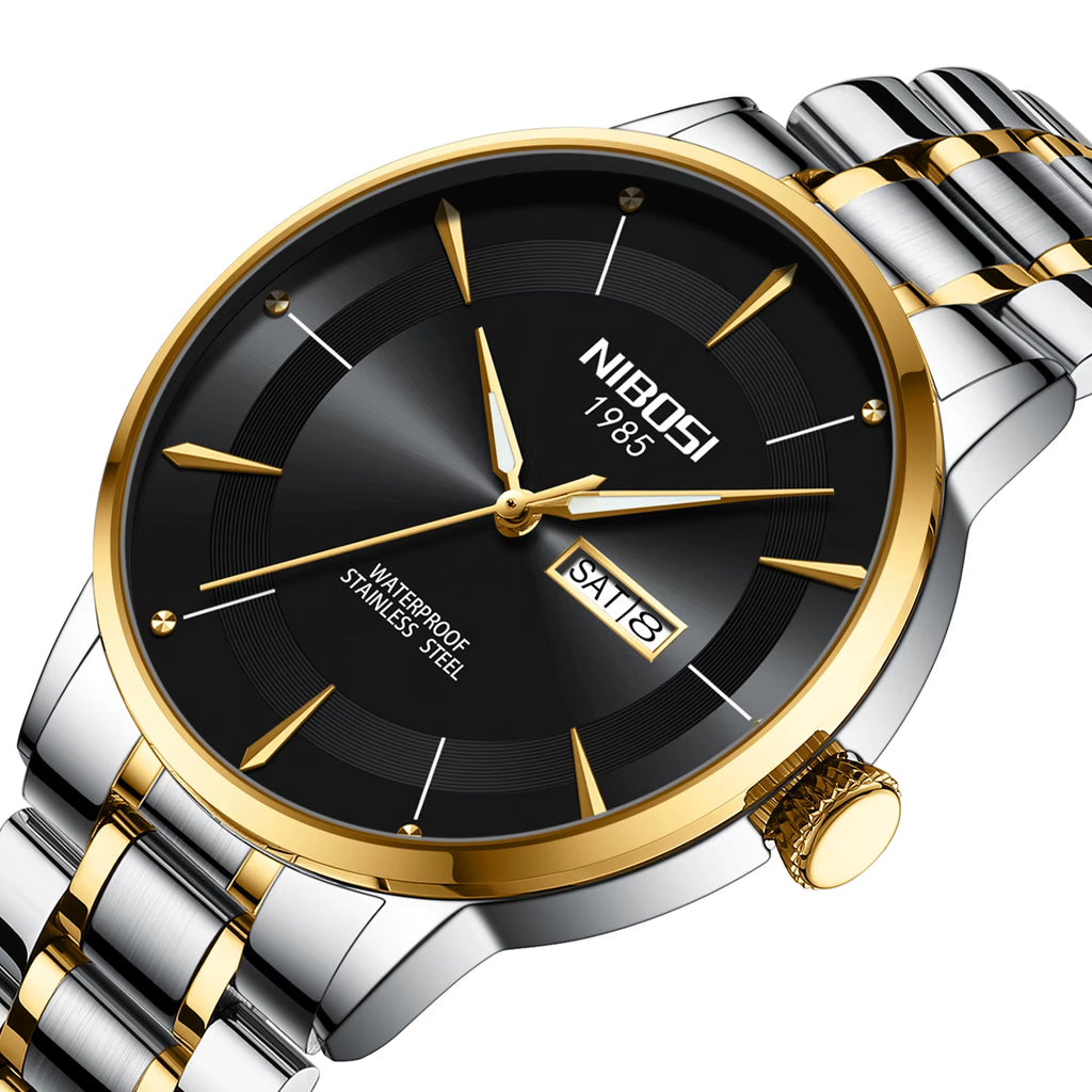 Luxury Quartz Watch for Men Waterproof Luminous Week Date Men Watch Stainless Steel Sports Men'S Watches Reloj Hombre