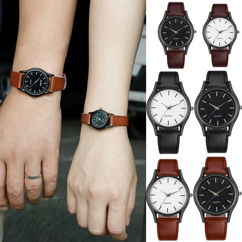 Couples Watches Men'S Watches Leather Wrist Watch Men Woman Quartz Watch Daily Business Office Hand Jewelry Accessories Gift