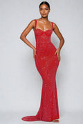 CAISSIE RED - ROBE LONGUE DE SOIREE SIRENE