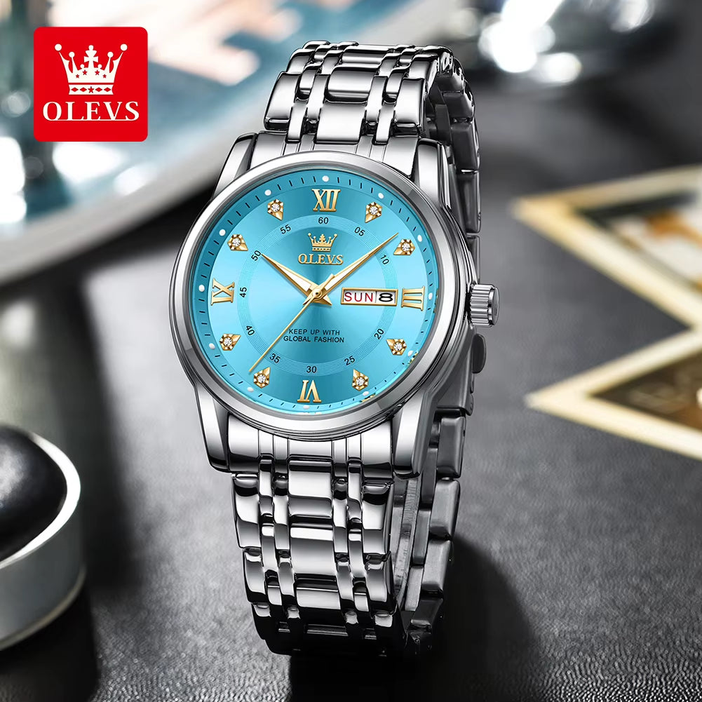 Top Original Men Quartz Watch Blue Waterproof Watch for Men Stainless Steel Quartz Men Luxury Watch Luminous Wristwatch