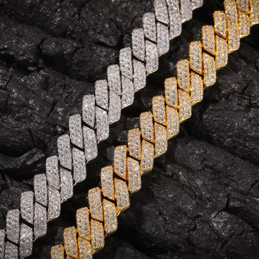 Prong 13Mm Cuban Chain Micro Pave Cubic Zircon Mixed Luxury Bling Bling Full Iced Out Charms Hiphop Jewelry