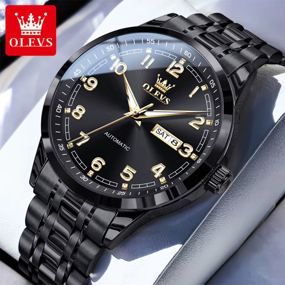 Luxury Watch for Men Automatic Mechanical Wristwatches Classic Men Watch Waterproof Gray Dial Luxury Brand Date Week 7077