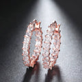 New Trendy Cubic Zirconia Earrings Hoops for Women Party Daily Wearable Delicate Girl Earrings Bling Bling Female Jewelry
