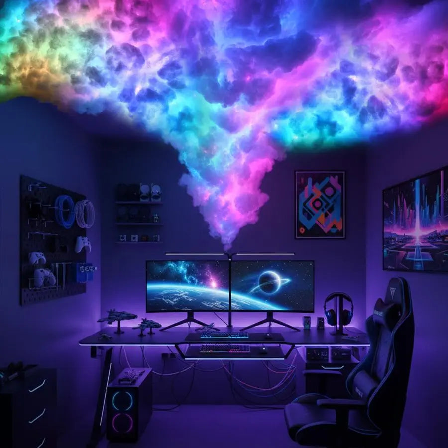 Thundercloud LED Light Kit Cotton Cloud Music Sync Multicolor Changing Strip Light Atmosphere DIY Creative Thunder Cloud Lamp Wa