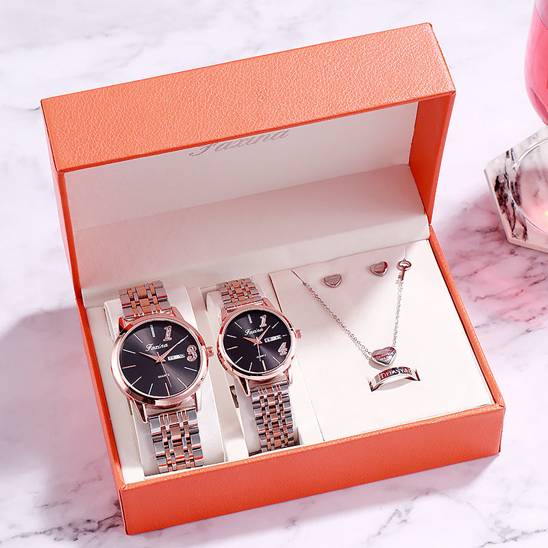 Luxury Watch Gifts for Women Earrings Ring Necklace Bracelet