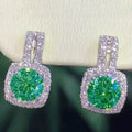 925 Sterling Silver Stud Earrings for Women Bling Bling AAA White Cubic Zirconia Statement Earrings Hot Sale Jewelry