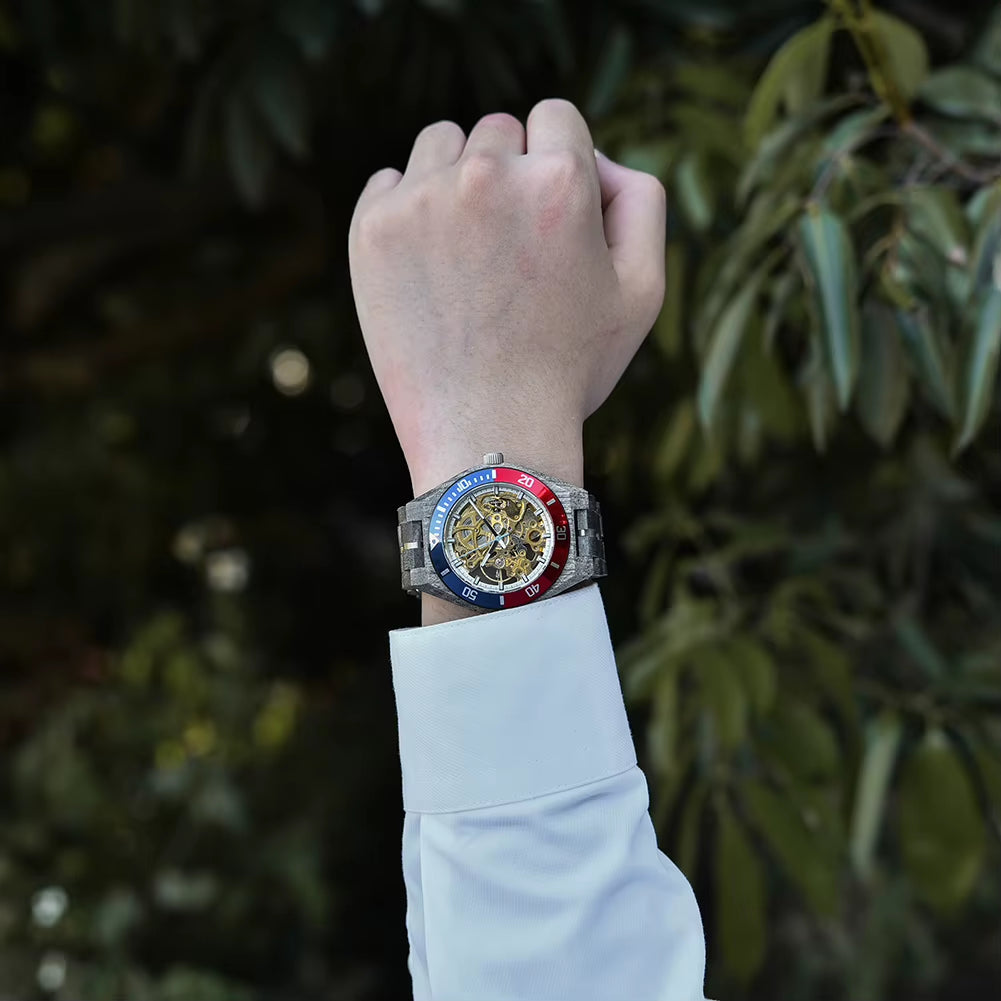 Relogio Masculino Watch for Men Luxury Brand Wooden Automatic Mechanical Watches 42 Mm Stainless Stee Custom Gift