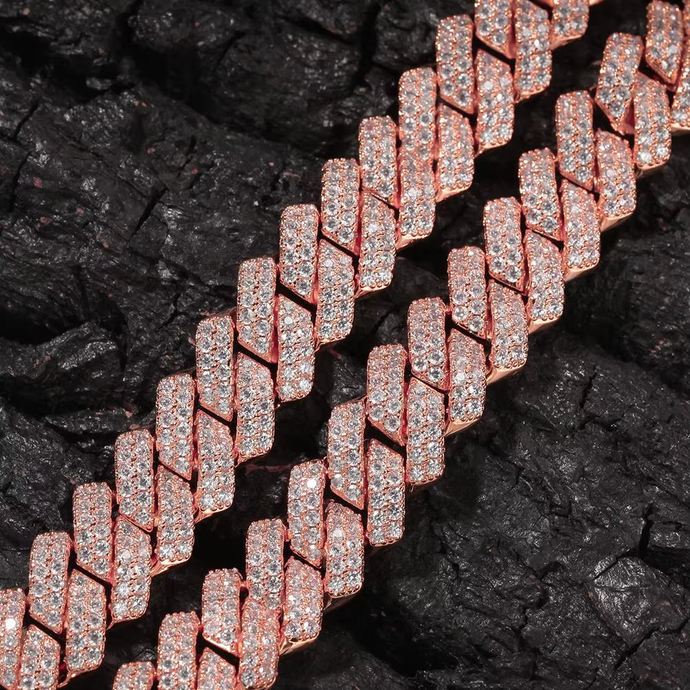 Prong 13Mm Cuban Chain Micro Pave Cubic Zircon Mixed Luxury Bling Bling Full Iced Out Charms Hiphop Jewelry