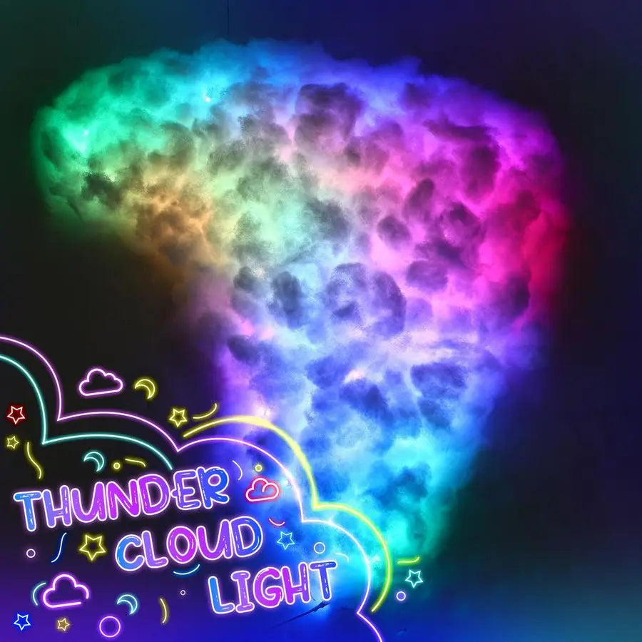 Thundercloud LED Light Kit Cotton Cloud Music Sync Multicolor Changing Strip Light Atmosphere DIY Creative Thunder Cloud Lamp Wa