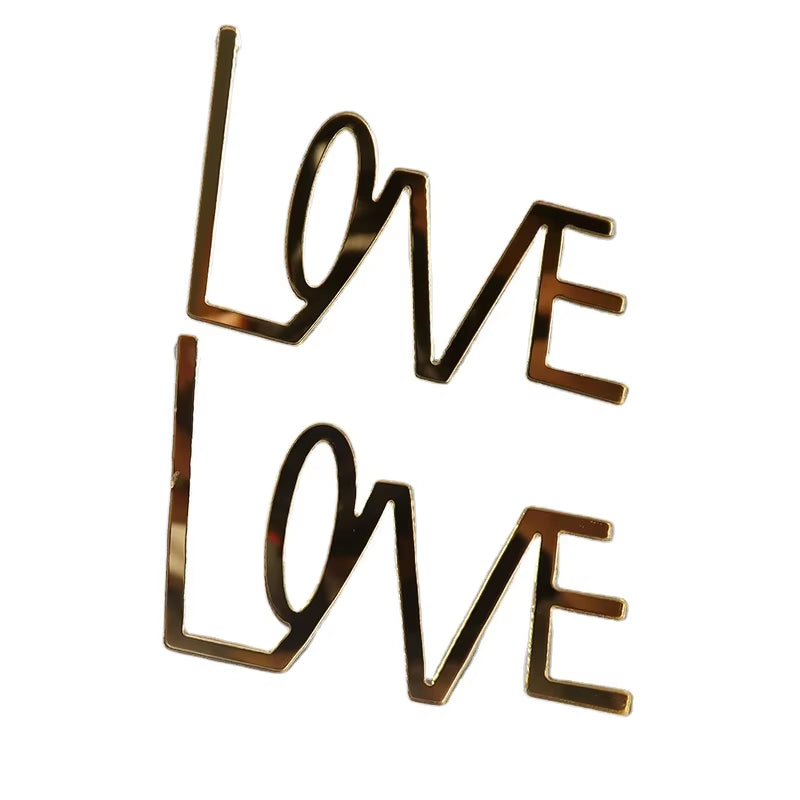 2025 Bling Bling Love Acrylic Mirror Stud Earrings