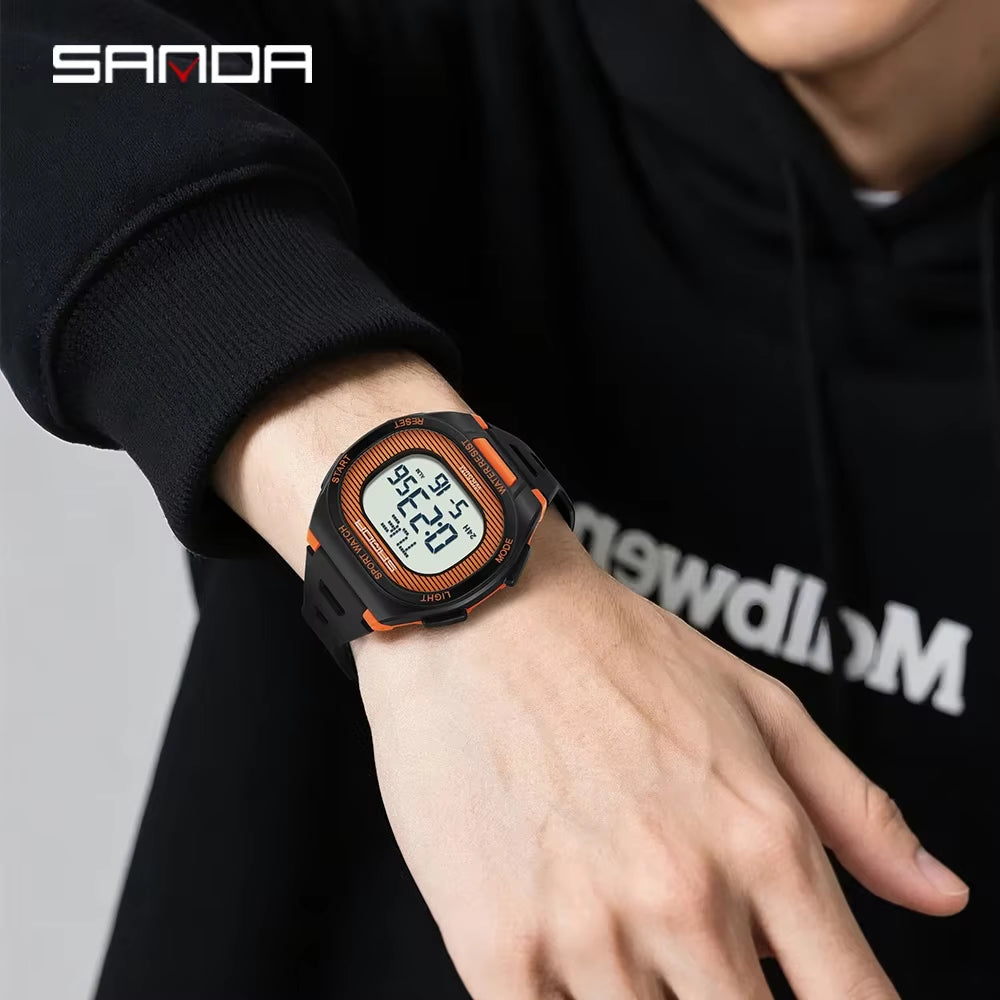 Fashion  New 22195 Luxury Men'S Electronic Watch Sports Multifunctional Countdown Waterproof Men'S Electronic Watch