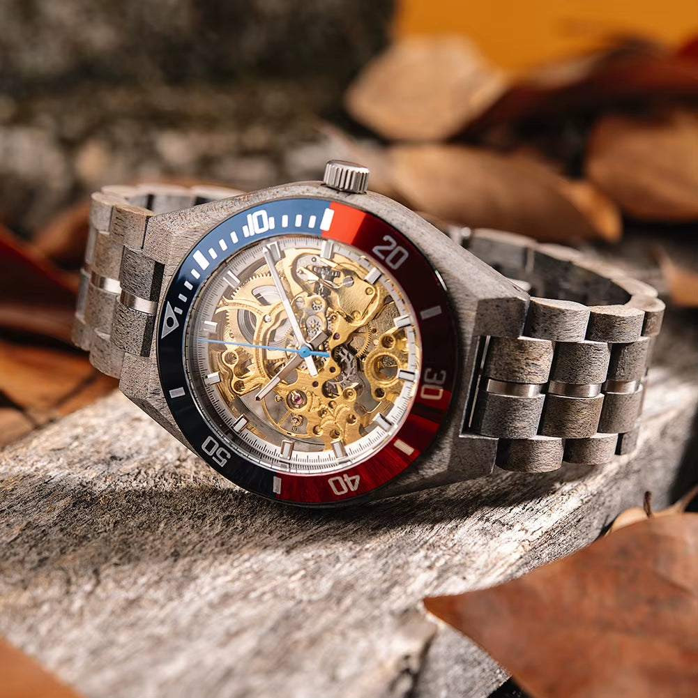 Relogio Masculino Watch for Men Luxury Brand Wooden Automatic Mechanical Watches 42 Mm Stainless Stee Custom Gift