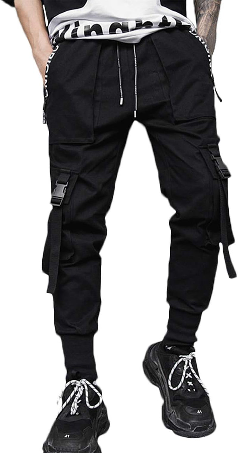 Men'S Punk Rock Street Harem Pants, Hip Hop Techwear Jogger Sport Pants