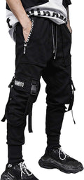 Men'S Punk Rock Street Harem Pants, Hip Hop Techwear Jogger Sport Pants