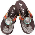 Flip Flops for Women Wedge Flip Flops Western Wedge Sandals Bling Flip Flops Beach Sandals SE101*S099CF*6