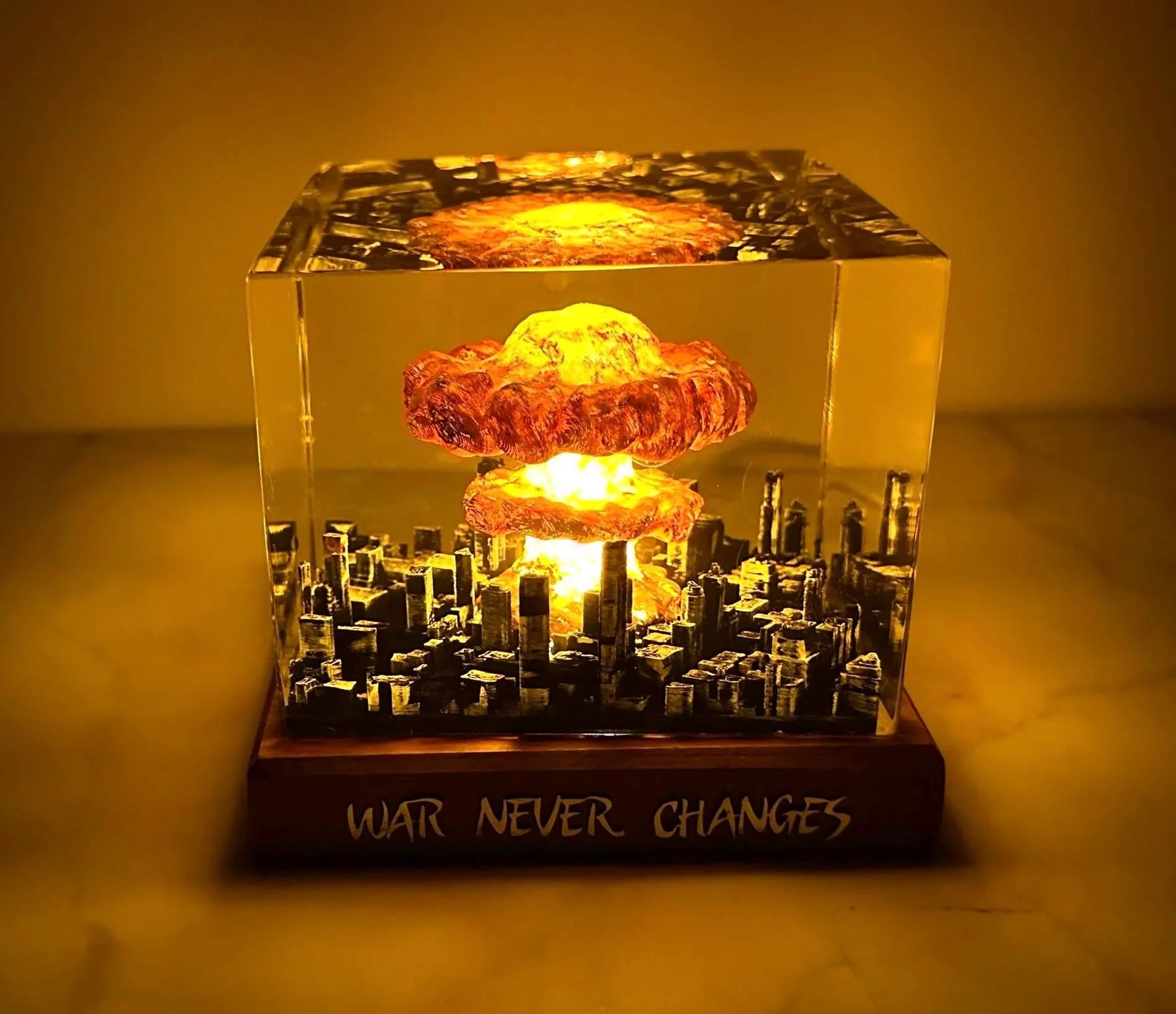 Atomic Bomb Diorama Lamp: Nuke Explosion Resin Art, Epoxy Resin Art, Storm Cloud Lamp, Gift for Him, Fathers Day