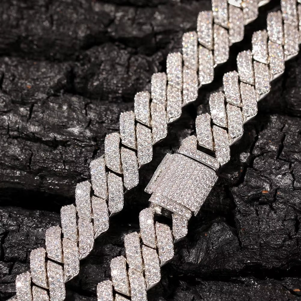 Prong 13Mm Cuban Chain Micro Pave Cubic Zircon Mixed Luxury Bling Bling Full Iced Out Charms Hiphop Jewelry