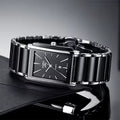 Rectangular Black Ceramic Quartz Watch Business Simple Luxury Watch Men'S Waterproof