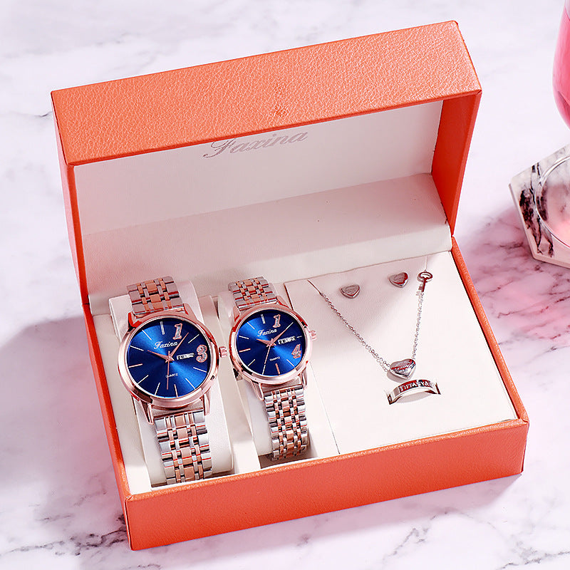 Luxury Watch Gifts for Women Earrings Ring Necklace Bracelet